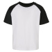 Boys' T-shirt with contrasting raglan white/black