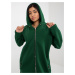 TMAVOZELENÁ DLHÁ MIKINA NA ZIPS -RV-BL-4858-1.99P-DARK GREEN