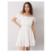 Women's white dress with a frill