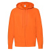 Orange Men's Hoodie Lightweight Zip Thru Hooded Sweat Fruit of the Loom