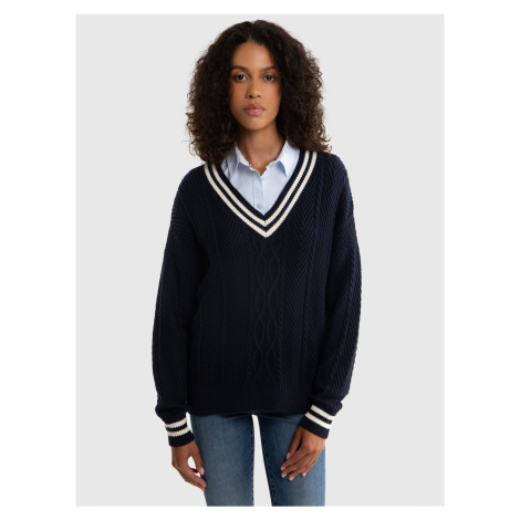 Big Star Woman's V-neck Sweater 161044 403