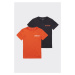 PRE DETI! Calvin Klein 2 balenie tričiek - čierna, oranžová Veľkosť: 10/12 let