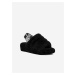 Čierna dámska domáca obuv z ovčej kožušiny UGG Fluff Yeah Slide