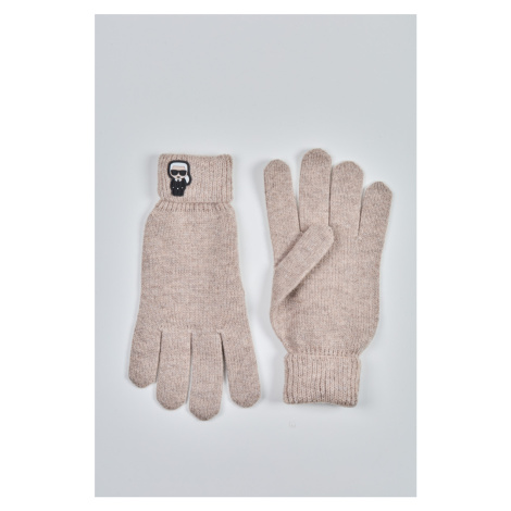 Rukavice Karl Lagerfeld K/Ikonik Patch Knit Glove Hnedá