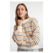 Trendyol Stone Basic Striped Crew Neck Knitwear Sweater