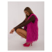 Fuchsia fur vest fastened with hooks