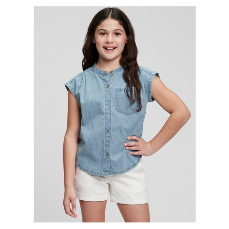 Modrá dievčenská rifľová košeľa GAP