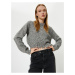 Koton Wrapped Knitwear Sweater Ripped Detail Long Sleeve Crew Neck