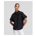 Košeľa Karl Lagerfeld Ss Embroidered Shirt Black