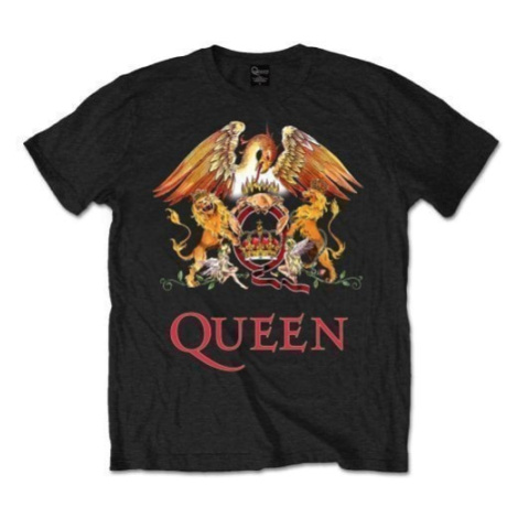 Queen Tričko Classic Crest Unisex Black