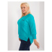 Turquoise blouse plus size with slits