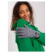 Dark grey tactile gloves with pompom