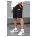 Madmext Black Printed Men's Capri Shorts 5487
