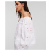 Blúzka Karl Lagerfeld Off Shoulder Embroidery Top White