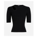 Sveter Karl Lagerfeld Cut Out Knit Top Black