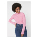 Trendyol Pink Padded Stand Up Knitwear Sweater