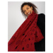 Women's red scarf with print