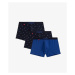 Pánske boxerky 3PACK 3MH-187 Dark Blue Mix - Atlantic tmavě modrá - vzor