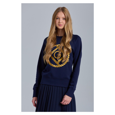 MIKINA GANT ROPE ICON C-NECK SWEAT EVENING BLUE