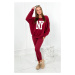 Cotton set sweatshirt + burgundy leggings