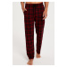 Pyžamové nohavice Italian Fashion Zeman - dlhé bavlnené Čierno-červená