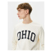 Koton Crew Neck Sweatshirt College Printed Long Sleeve Ribbed