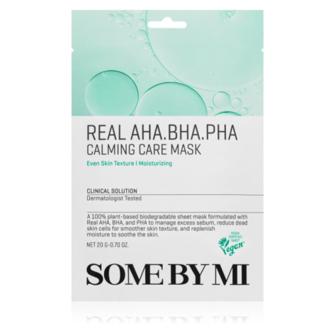 Some By Mi Clinical Solution AHA∙BHA∙PHA Calming Care upokojujúca plátienková maska pre problema