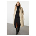 Trendyol Beige Collar Detailed Oversize Long Trench Coat