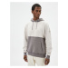 Koton Oversize Hooded Sweatshirt Stitch Detail Kangaroo Pocket Color Block