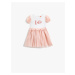 Koton Tulle Dress with Balloon Sleeves Printed