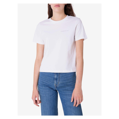 Biele dámske tričko s potlačou na chrbte Calvin Klein Jeans