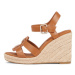 Tommy Hilfiger Espadrilky Espadrille High Wedge Leather FW0FW07925 Hnedá