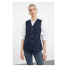 Trendyol Navy Blue Regular Fit Long Lined Vest