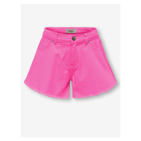 Dark pink girly denim shorts ONLY Chiara - Girls