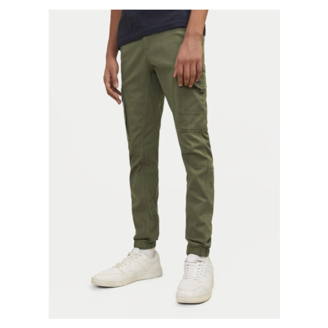 Jack&Jones Junior Bavlnené nohavice Paul 12151639 Zelená Slim Fit