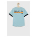 Detské bavlnené tričko Sisley tyrkysová farba, jednofarebný