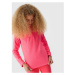 Dievčenská lyžiarska flisová mikina 4F JUNIOR FLEECE UNDERWEAR-JAW23UFLEF033-55S-HOT PINK