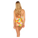 Sexy Swimsuit with Cut Out Flamingo Print white 42