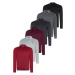 SET OF SIX V4007 DEWBERRY MEN'S SWEATSHIRT-BLACK-NAVY-ANTHRACITE-BURGUNDY-GRAY-PURPLE