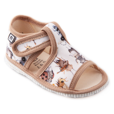 Béžová chlapčenská domáca obuv