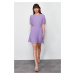 Trendyol Purple Skirt Pleated Lined Chiffon Mini Woven Dress