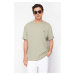 Trendyol Mint Oversize/Wide Cut Short Sleeve Embroidered 100% Cotton T-Shirt