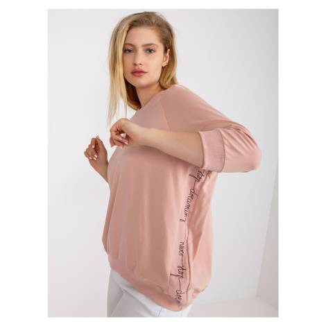 Dusty pink blouse plus size with round neckline