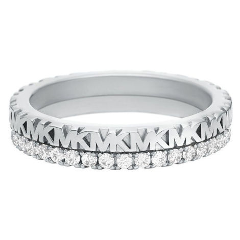 Michael Kors Elegantný strieborný prsteň so zirkónmi MKC1581AN040 55 mm