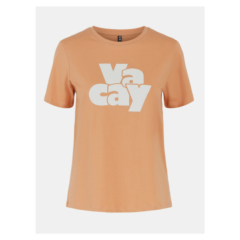 Orange T-shirt with print Pieces Tamaris - Women