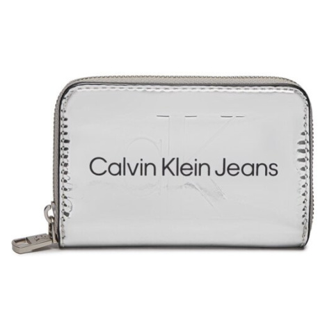 Calvin Klein Jeans Veľká dámska peňaženka Sculpted Med Zip Around Mono S K60K611863 Strieborná