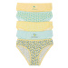 Yellow and mint women's printed panties 5-pack