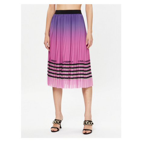 KARL LAGERFELD Plisovaná sukňa 230W1201 Ružová Regular Fit
