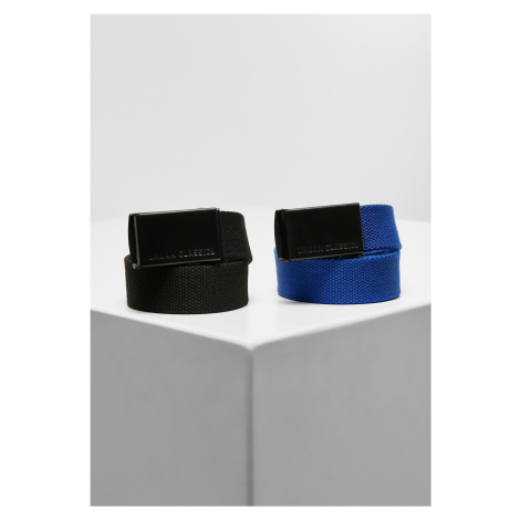 Children's canvas belt 2 pieces black+blue Urban Classics