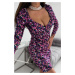 Lady's dress with clutch neckline purple SF14